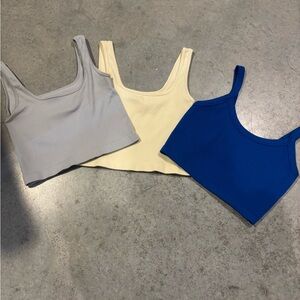 Women's Ribbed Tank Top - Blue, Cream, Gray
